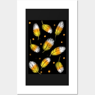 Candy Corn colored Leaves on black Posters and Art